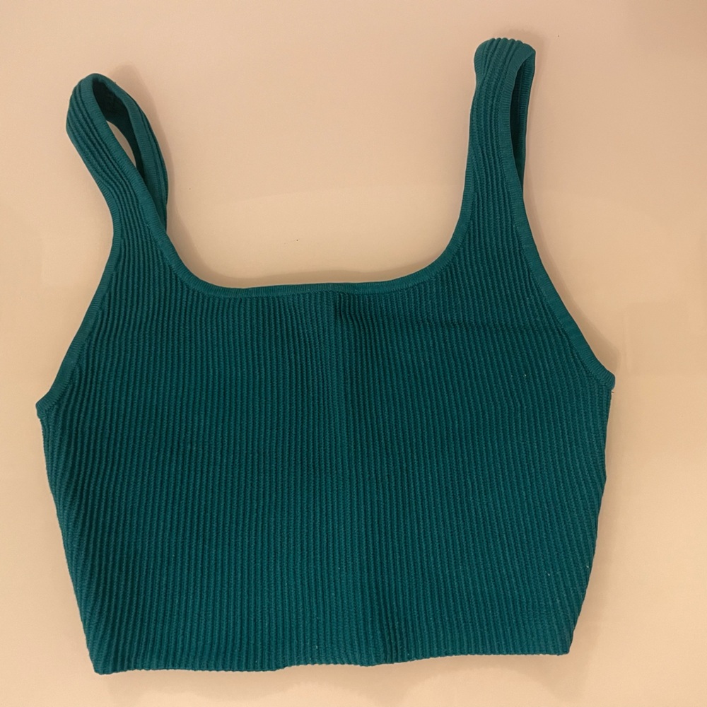 Aritzia Babaton sculpt tank in oxidized teal